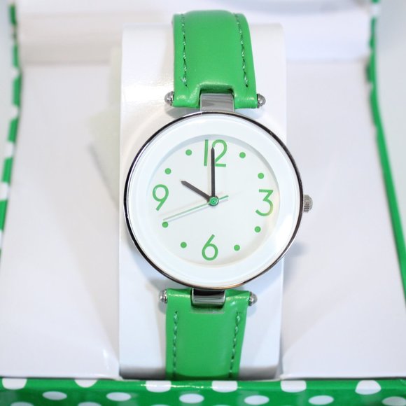 Green White Gossip Watch With Matching Box By M.Z.Berger - Picture 2 of 6